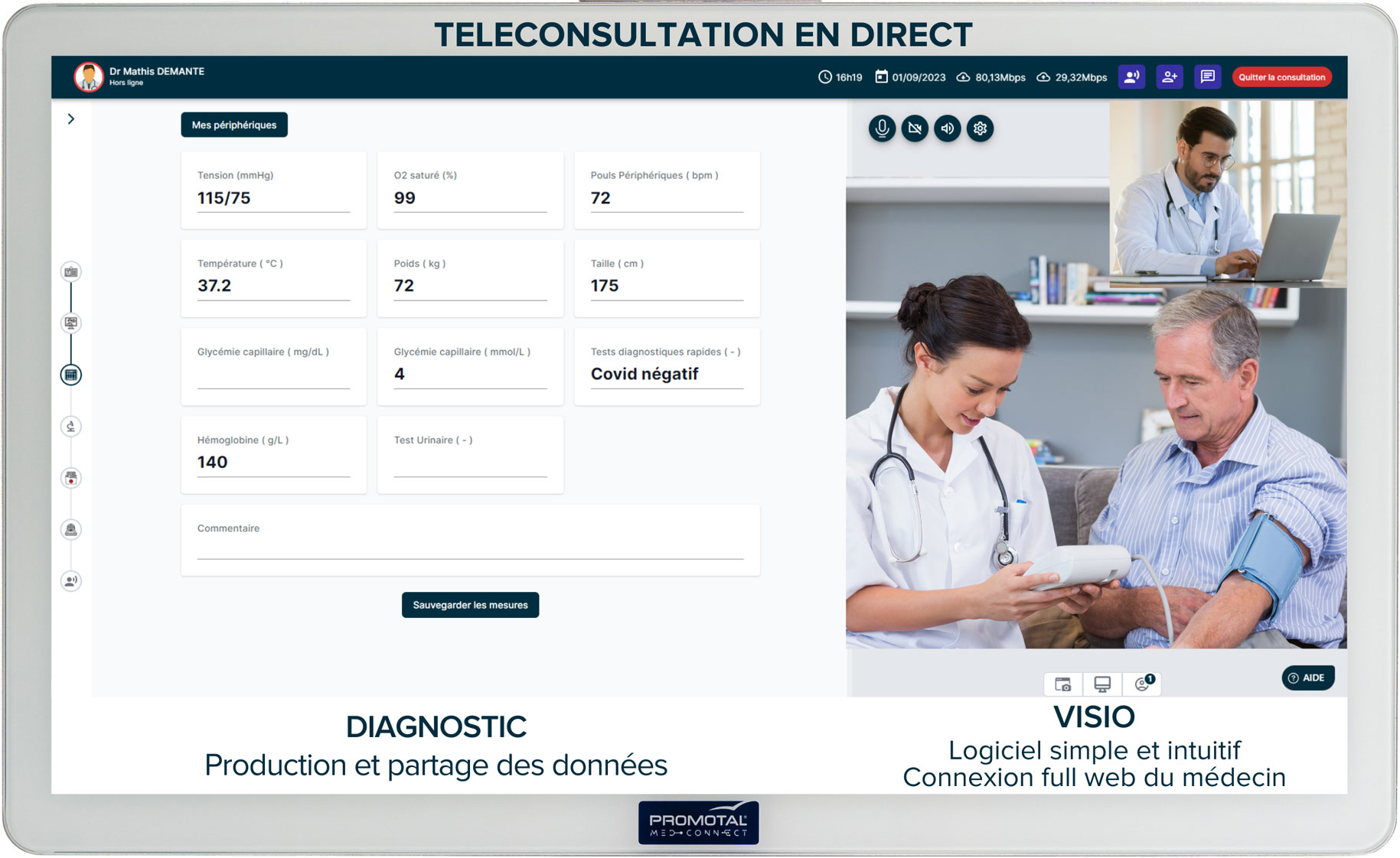 Promotal Medconnect Software screenshot and closeup